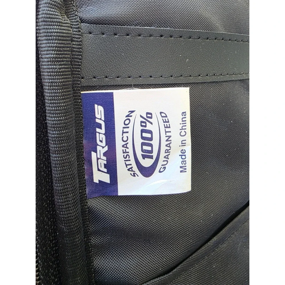 Targus Black Faux Leather Laptop Briefcase Messenger Bag Compartment 15in E3